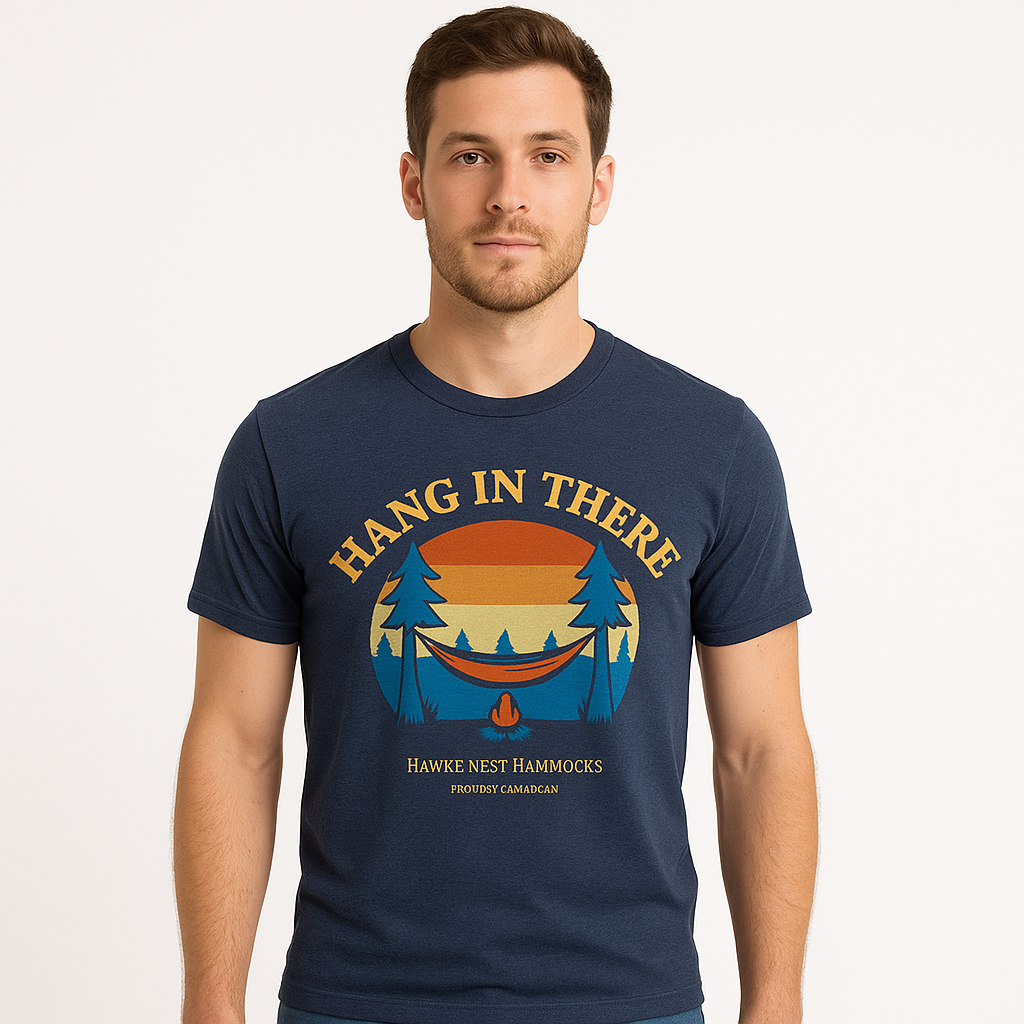 Hawk Nest  Cotton T-Shirt "Hang In There"