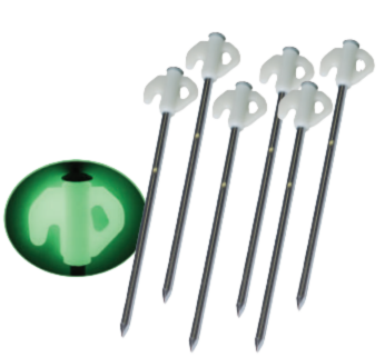 Glow Top Steel Tent Pegs – 8" (20 cm)