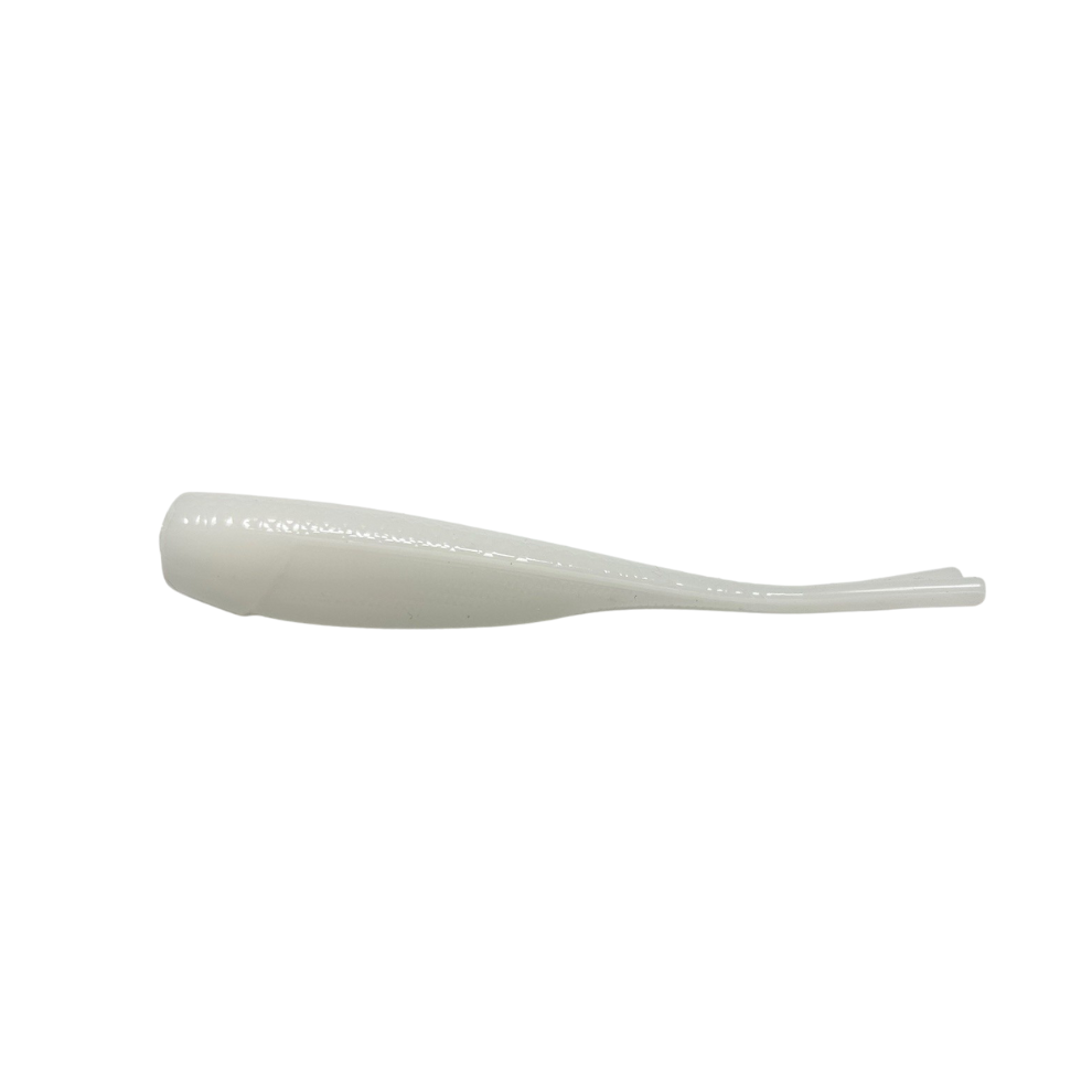 4" Split Tail Shad - White