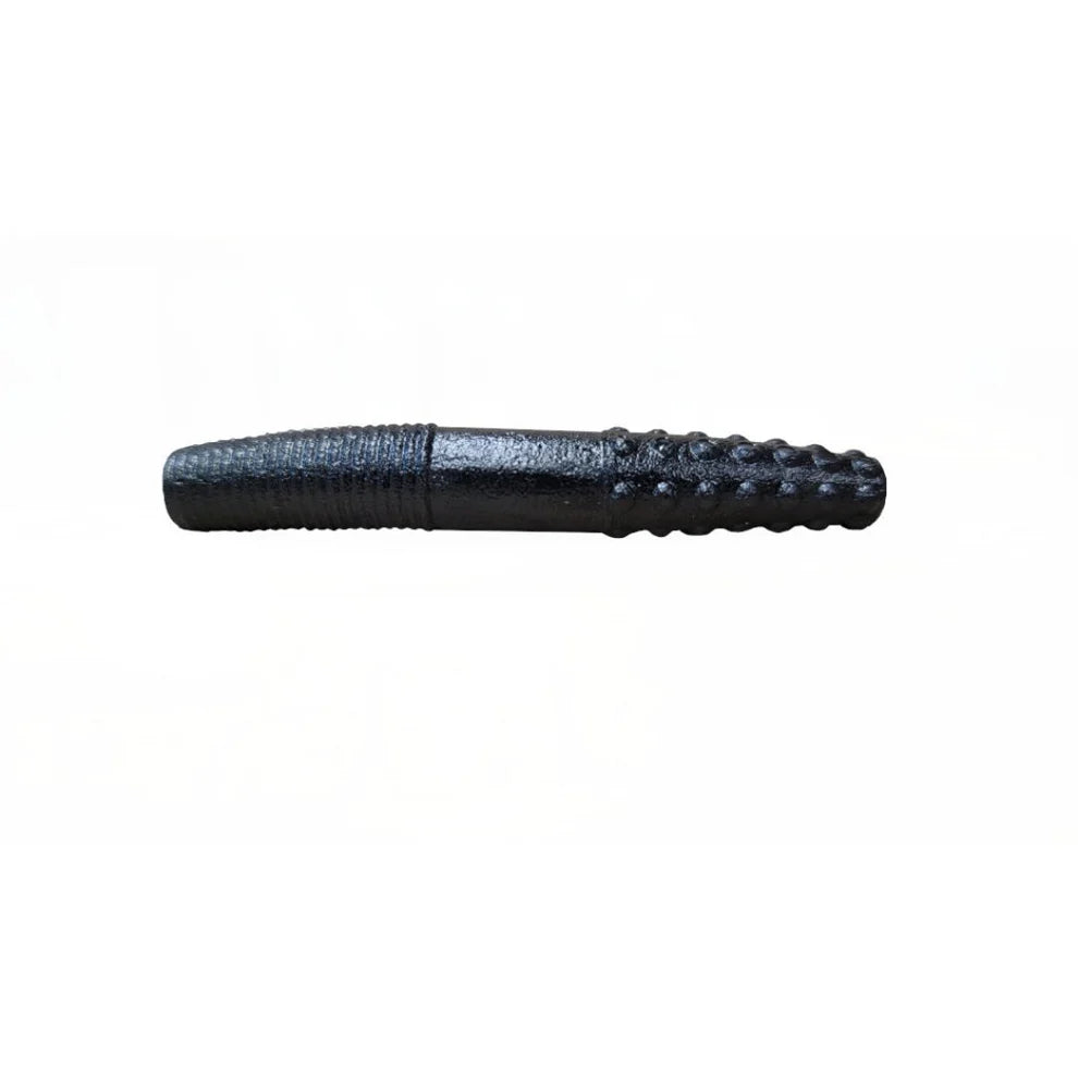 Black ned stick fishing lure on a white background
