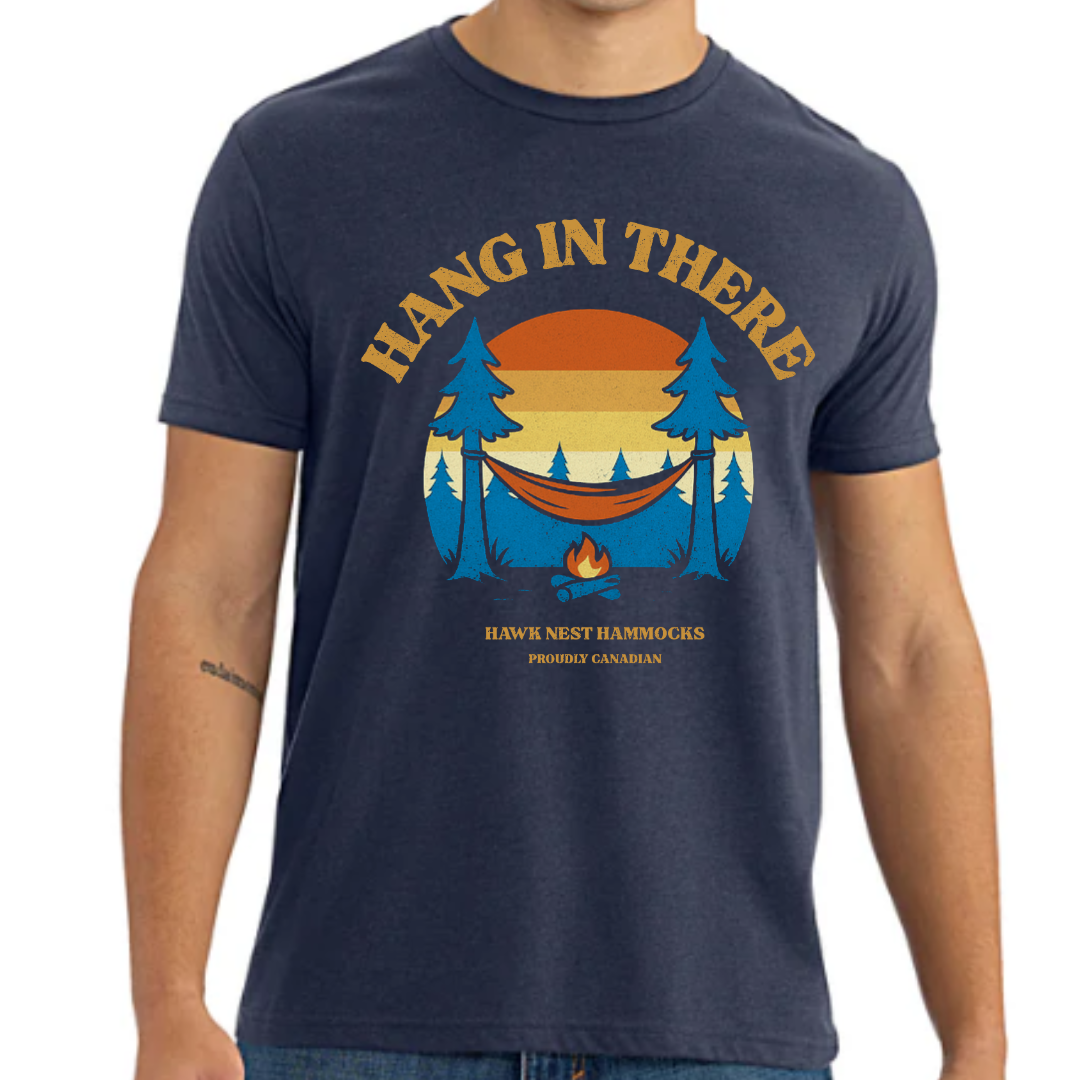 Hawk Nest  Cotton T-Shirt "Hang In There"