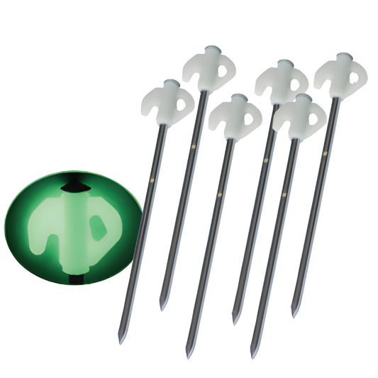 Glow Top Steel Tent Pegs – 8" (20 cm)