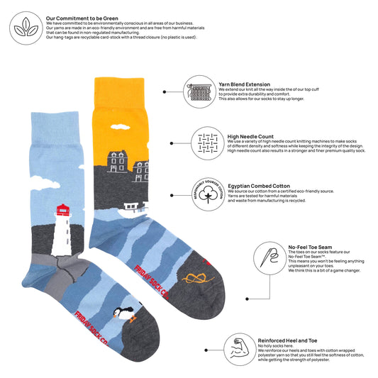 Men's East Coast Canadian Landscape Socks