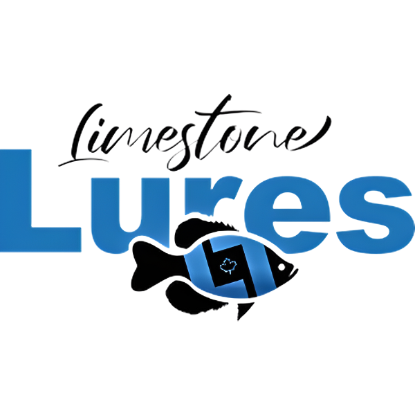 Limestone Lures logo with a fish illustration on a white background
